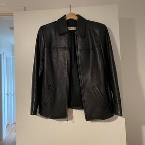 Valerie Stevens New Zealand Lambskin Black Leather Blazer